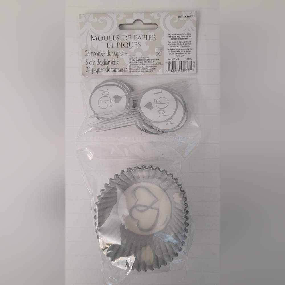 9 24 Count Engagement Bridal Cupcake Liner Baking Cups Picks Party Supplies